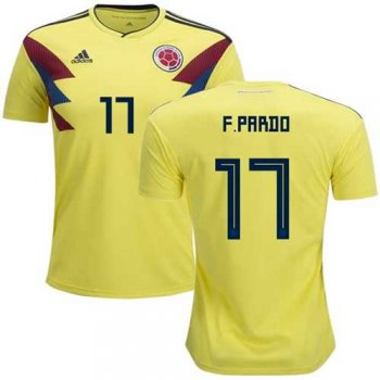 Colombia #17 F.Pardo Home Soccer Country Jersey