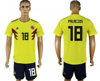 Colombia #18 PALACIOS Home 2018 FIFA World Cup Soccer Jersey