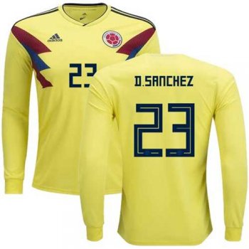 Colombia #23 D.Sanchez Home Long Sleeves Soccer Country Jersey