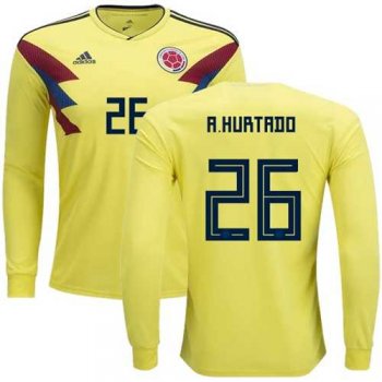 Colombia #26 A.Hurtado Home Long Sleeves Soccer Country Jersey