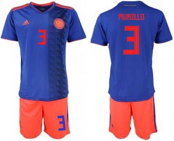 Colombia #3 Murillo Away Soccer Country Jersey