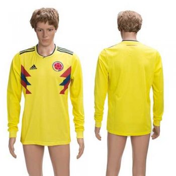 Colombia Blank Home Long Sleeves Soccer Country Jersey