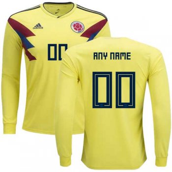 Colombia Personalized Home Long Sleeves Soccer Country Jersey