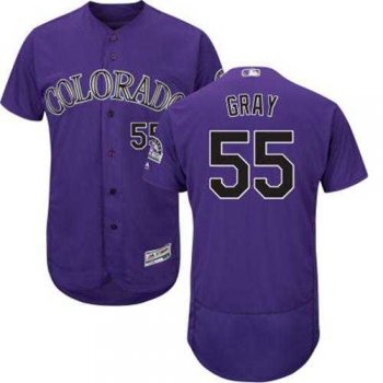 Colorado Rockies #55 Jon Gray Purple Flexbase Authentic Collection Stitched MLB Jersey