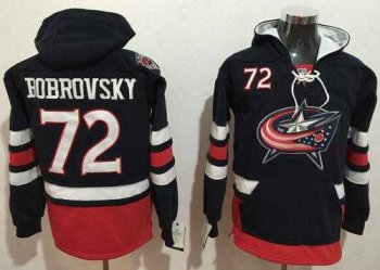 Columbus Blue Jackets #72 Sergei Bobrovsky Navy Blue Name & Number Pullover NHL Hoodie