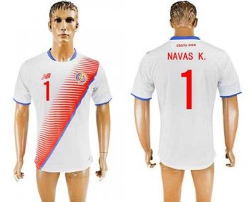 Costa Rica #1 Navas K. Away Soccer Country Jersey