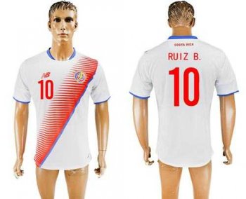 Costa Rica #10 Ruiz B. Away Soccer Country Jersey