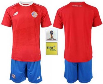 Costa Rica Blank Home Soccer Country Jersey