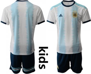 Argentina Blank Home Kid Soccer Country Jersey