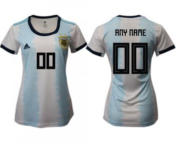 Women's Argentina Personalized Home Soccer Country Jersey