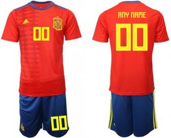 Spain Personalized Home Soccer Country Jersey