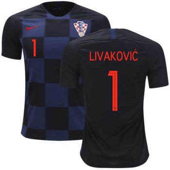 Croatia #1 Livakovic Away Kid Soccer Country Jersey