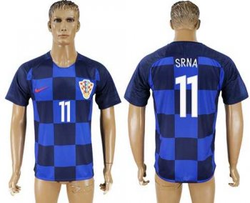 Croatia #11 Srna Away Soccer Country Jersey