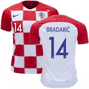 Croatia #14 Bradaric Home Soccer Country Jersey