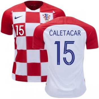 Croatia #15 Caletacar Home Soccer Country Jersey