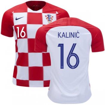 Croatia #16 Kalinic Home Kid Soccer Country Jersey