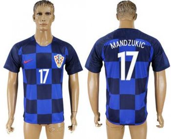 Croatia #17 Mandzukic Away Soccer Country Jersey