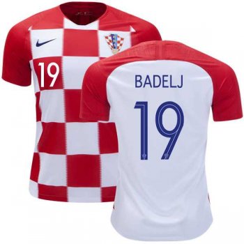 Croatia #19 Badelj Home Kid Soccer Country Jersey