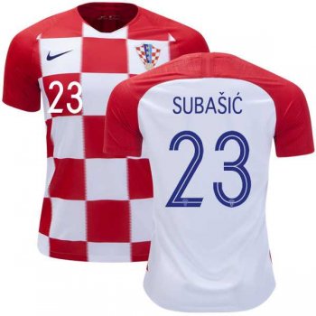 Croatia #23 Subasic Home Kid Soccer Country Jersey