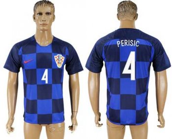 Croatia #4 Perisic Away Soccer Country Jersey