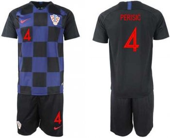 Croatia #4 Perisic Away Soccer Country Jersey