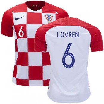 Croatia #6 Lovren Home Soccer Country Jersey