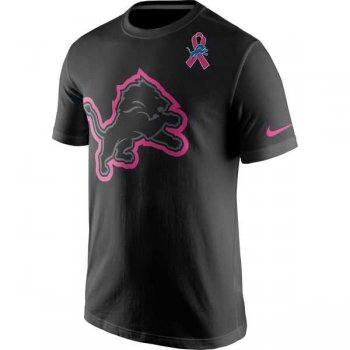 Detroit Lions Nike Breast Cancer Awareness Team Travel Performance T-Shirt Black