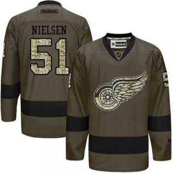 Detroit Red Wings #51 Frans Nielsen Green Salute to Service Stitched NHL Jersey