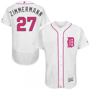 Detroit Tigers #27 Jordan Zimmermann White Flexbase Authentic Collection Mother's Day Stitched MLB Jersey