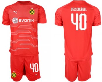 Dortmund #40 Oelschlagel Red Goalkeeper Soccer Club Jersey