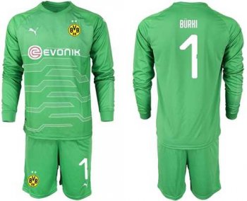 Dortmund #1 Burki Green Goalkeeper Long Sleeves Soccer Club Jersey