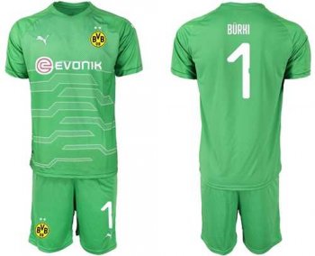 Dortmund #1 Burki Green Goalkeeper Soccer Club Jersey