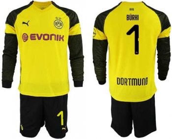 Dortmund #1 Burki Home Long Sleeves Soccer Club Jersey