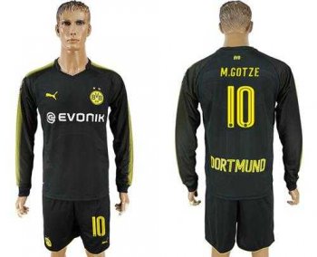 Dortmund #10 M.Gotze Away Long Sleeves Soccer Club Jersey