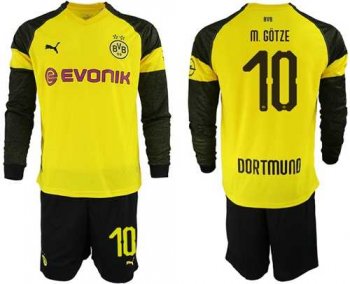 Dortmund #10 M.Gotze Home Long Sleeves Soccer Club Jersey