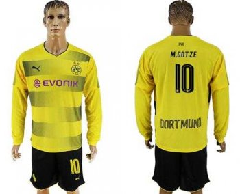 Dortmund #10 M.Gotze Home Long Sleeves Soccer Club Jersey