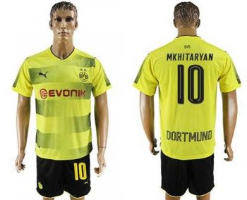 Dortmund #10 Mkhitaryan Home Soccer Club Jersey