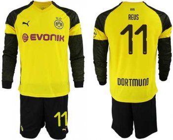 Dortmund #11 Reus Home Long Sleeves Soccer Club Jersey