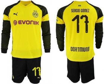 Dortmund #17 Sergio Gomez Home Long Sleeves Soccer Club Jersey