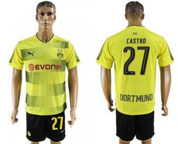 Dortmund #27 Castro Home Soccer Club Jersey