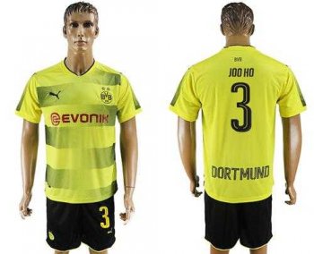 Dortmund #3 Joo Ho Home Soccer Club Jersey