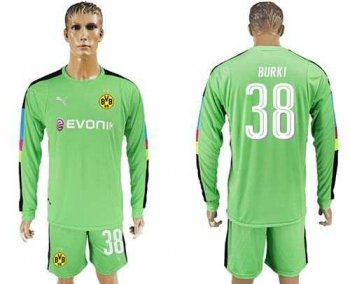 Dortmund #38 Burki Green Long Sleeves Goalkeeper Soccer Club Jersey