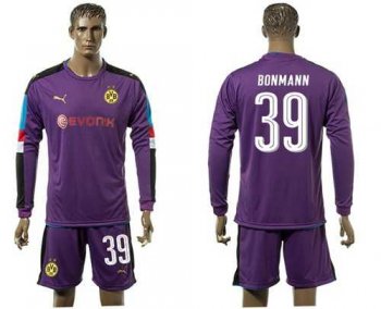 Dortmund #39 Bonmann Purple Long Sleeves Goalkeeper Soccer Club