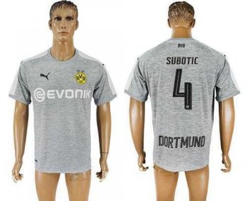 Dortmund #4 Subotic Grey Soccer Club Jersey