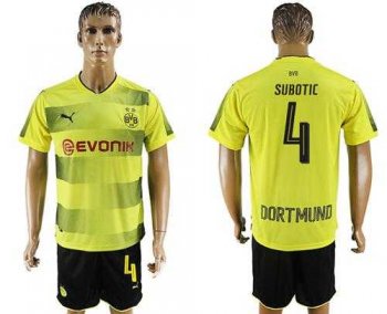 Dortmund #4 Subotic Home Soccer Club Jersey