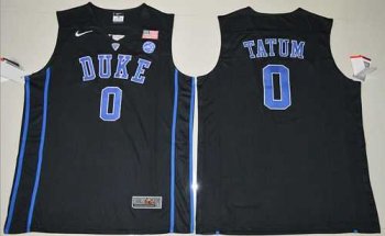 Duke Blue Devils #0 Jayson Tatum Black Basketball Elite Stitched NCAA Jersey