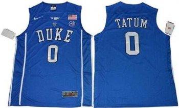 Duke Blue Devils #0 Jayson Tatum Blue Basketball Elite Stitched NCAA Jersey