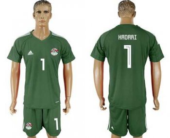 Egypt #1 Hadari Army Green Goalkeeper Soccer Country Jersey