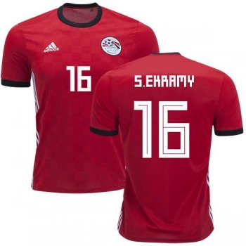 Egypt #16 S.Ekramy Red Home Soccer Country Jersey