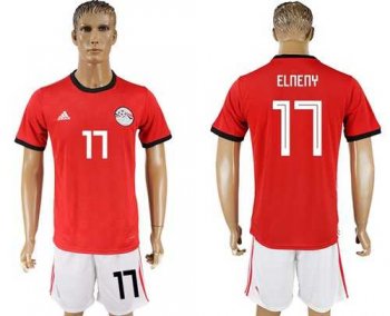 Egypt #17 Elneny Red Home Soccer Country Jersey